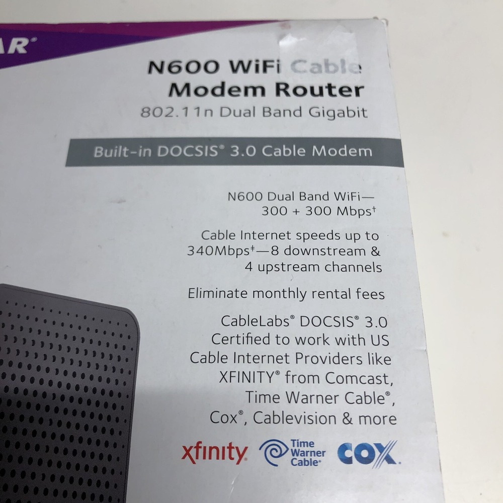 Netgear C3700 WiFi Cable Modem Router N600, dOCSIS 3.0 Cable Modem - Picture 5 of 5